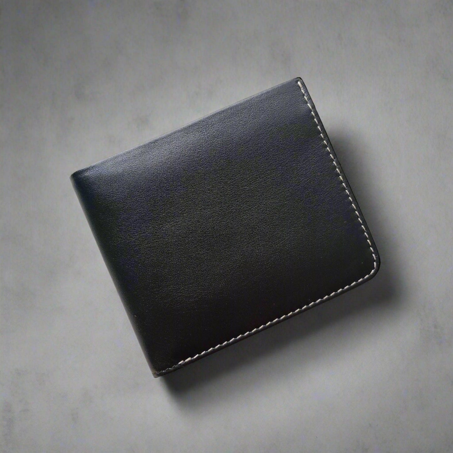Personalised Slim Black Leather Wallet- KALGHI