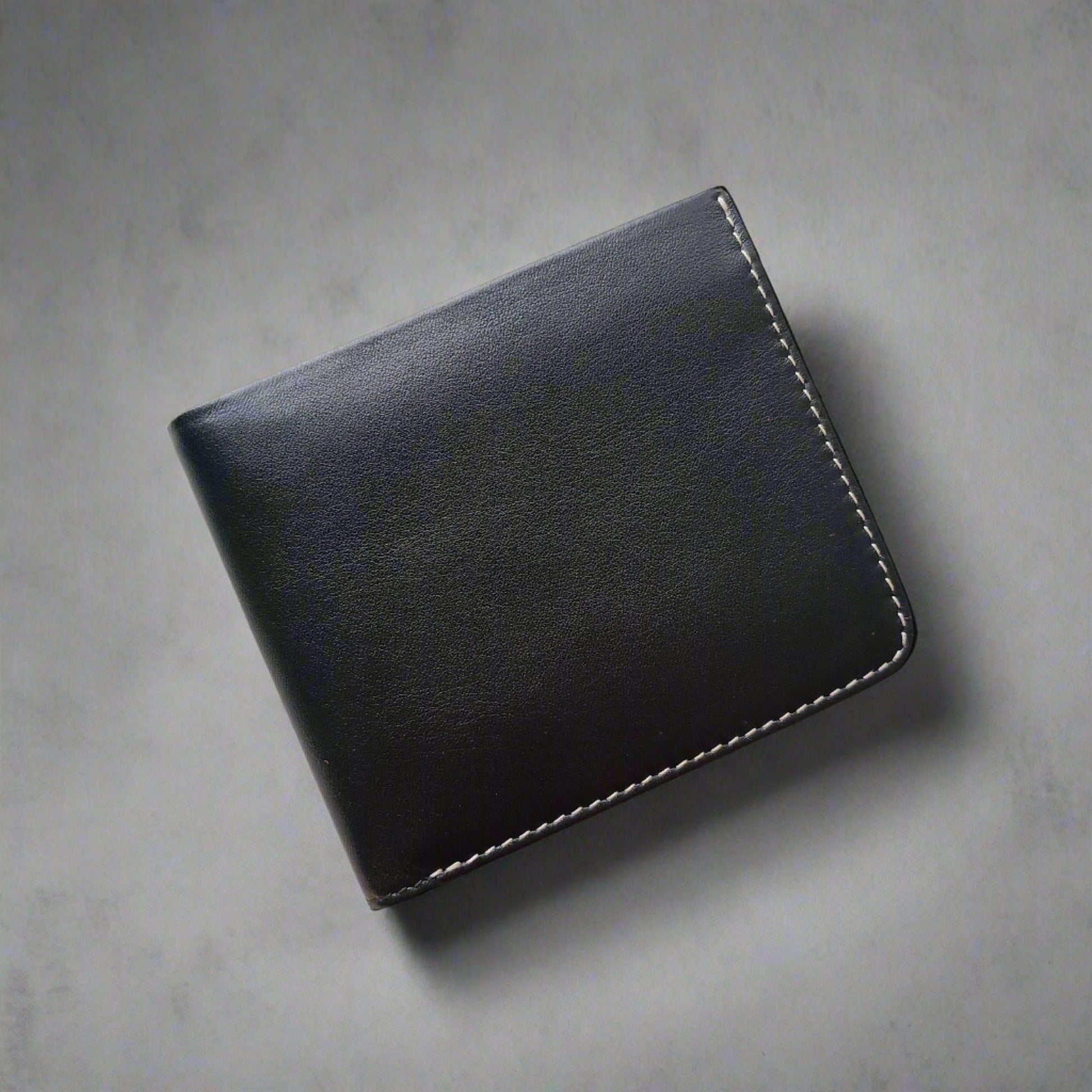 Personalised Slim Black Leather Wallet- KALGHI