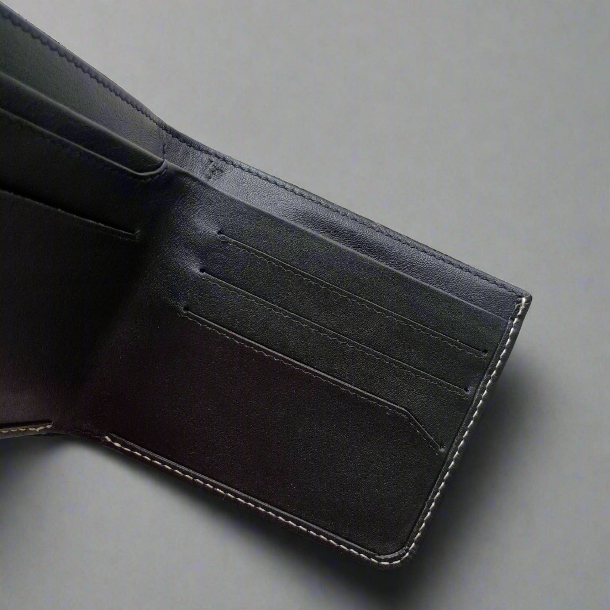 Personalised Slim Black Leather Wallet- KALGHI