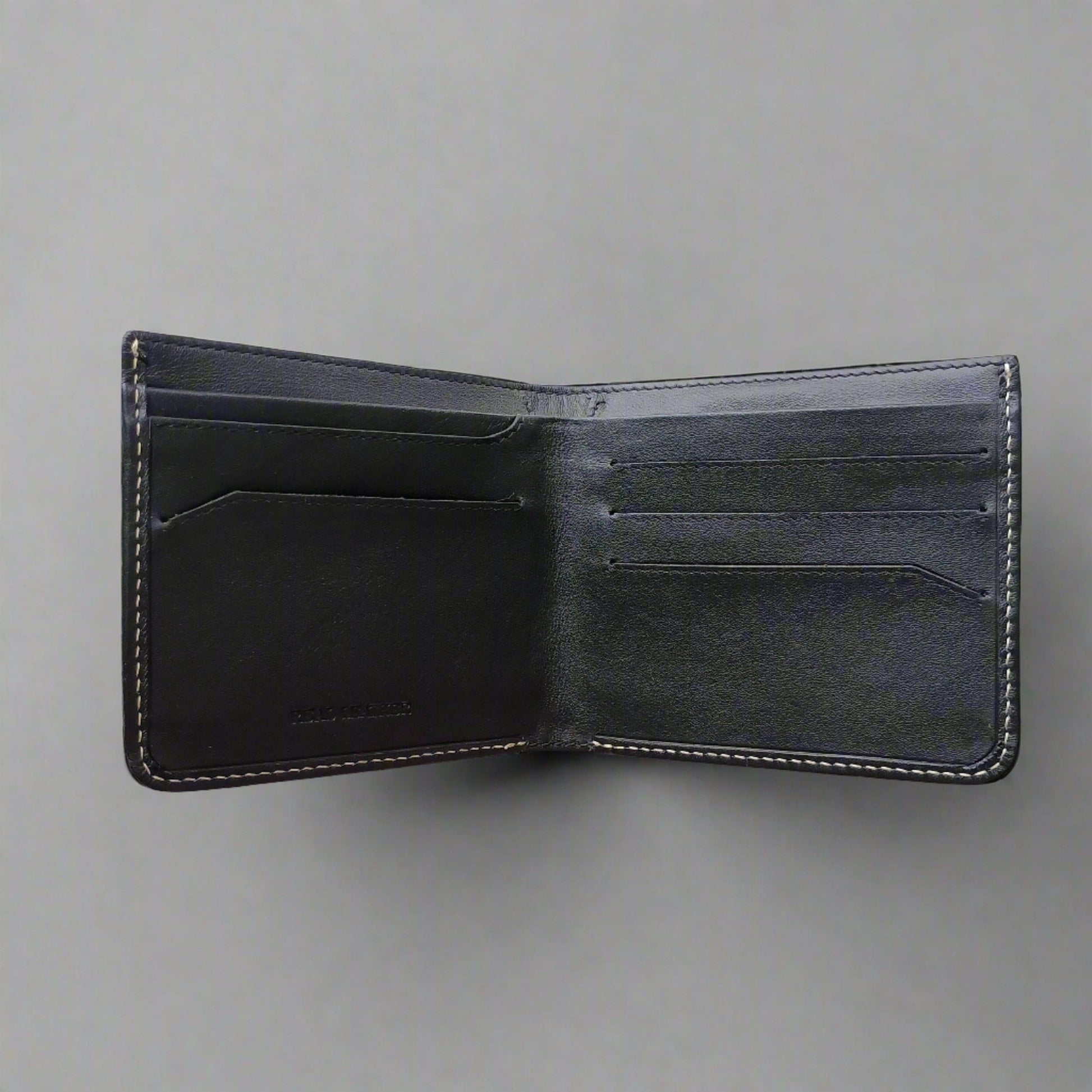 Personalised Slim Black Leather Wallet- KALGHI