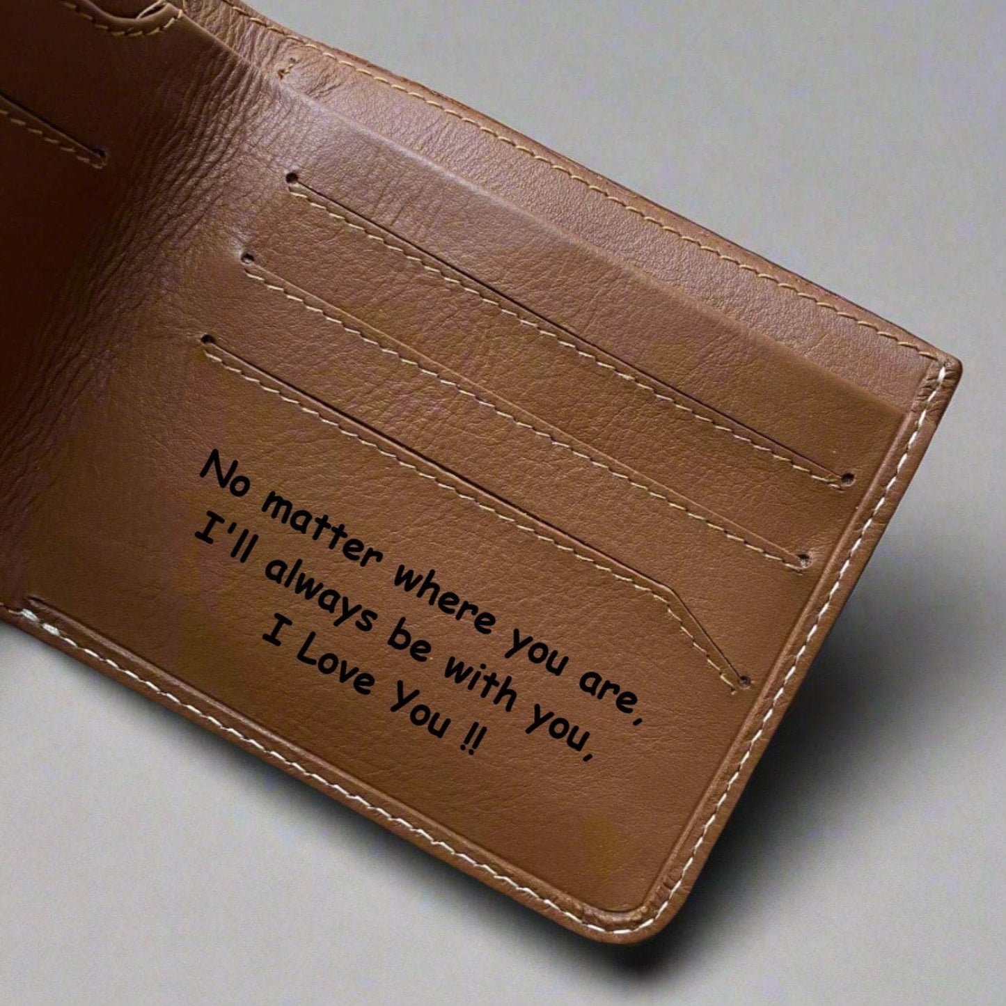 Personalised Slim Leather Wallet for Men