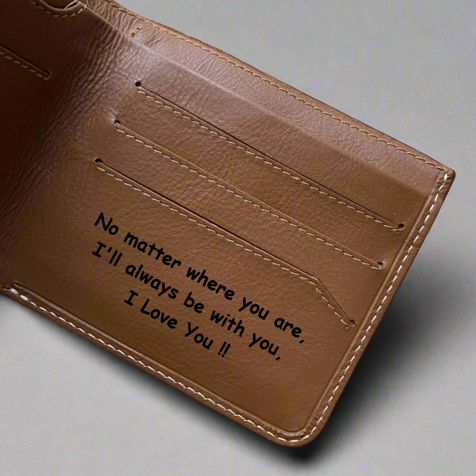 Personalised Slim Leather Wallet for Men