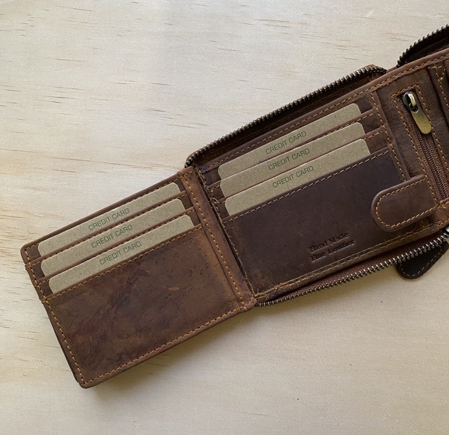 Riders Zip Around Brown Leather Men Wallet - KALGHI