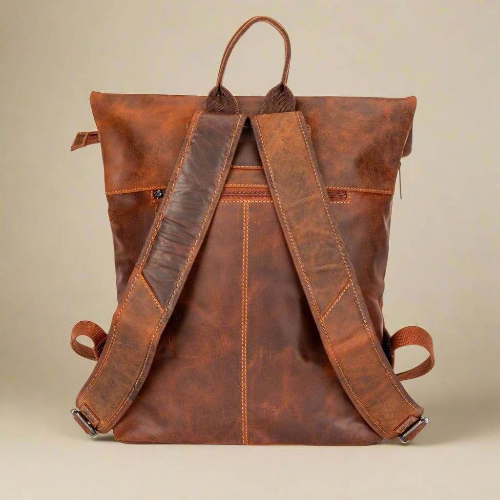 Leather Backpack - Sandal: Stylish & Functional for Work & Play