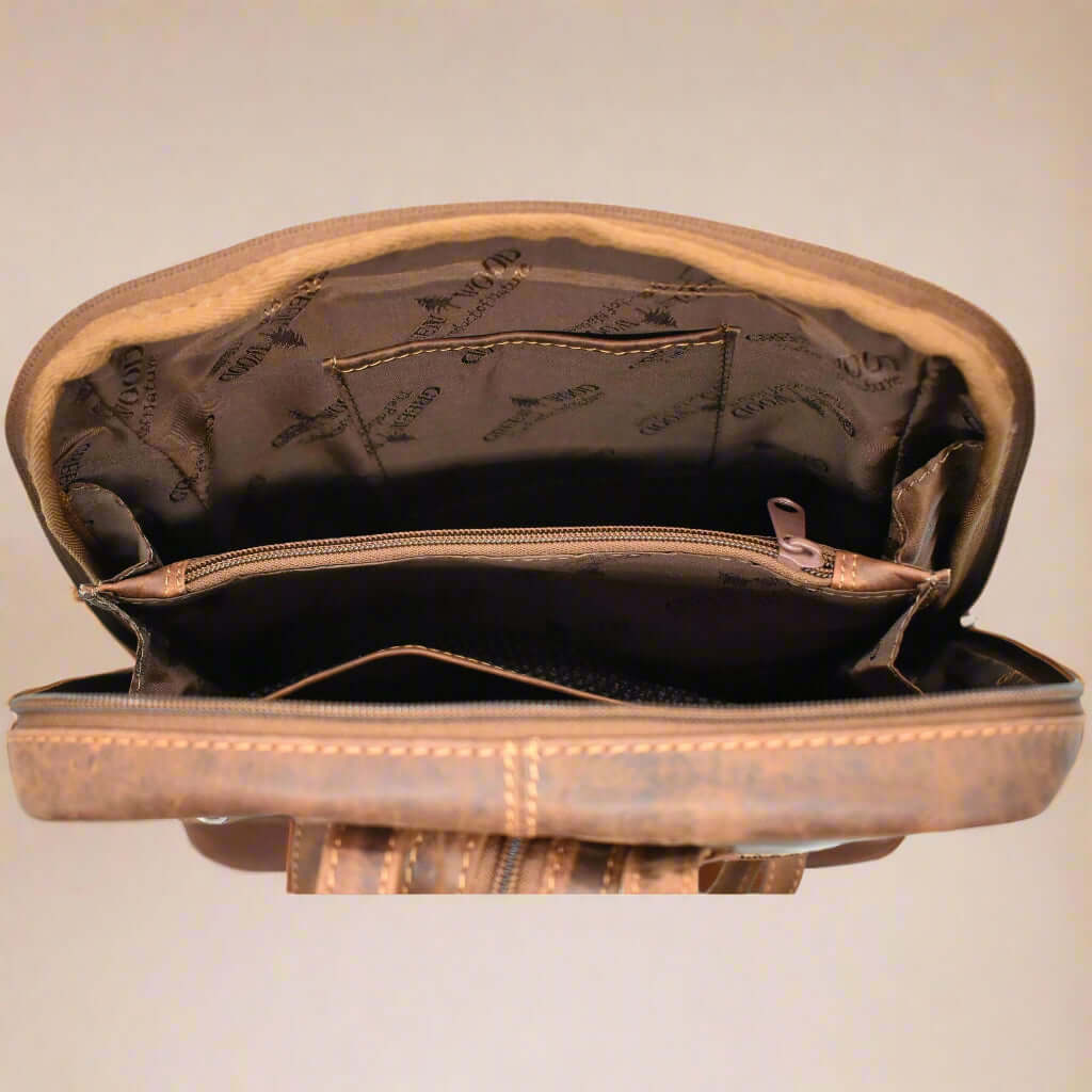 Leather Backpack Sandal Mia- Wax Pull-up Leather