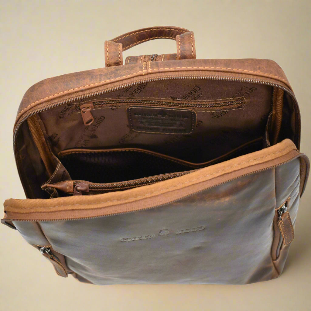 Leather Backpack Sandal Mia- Wax Pull-up Leather