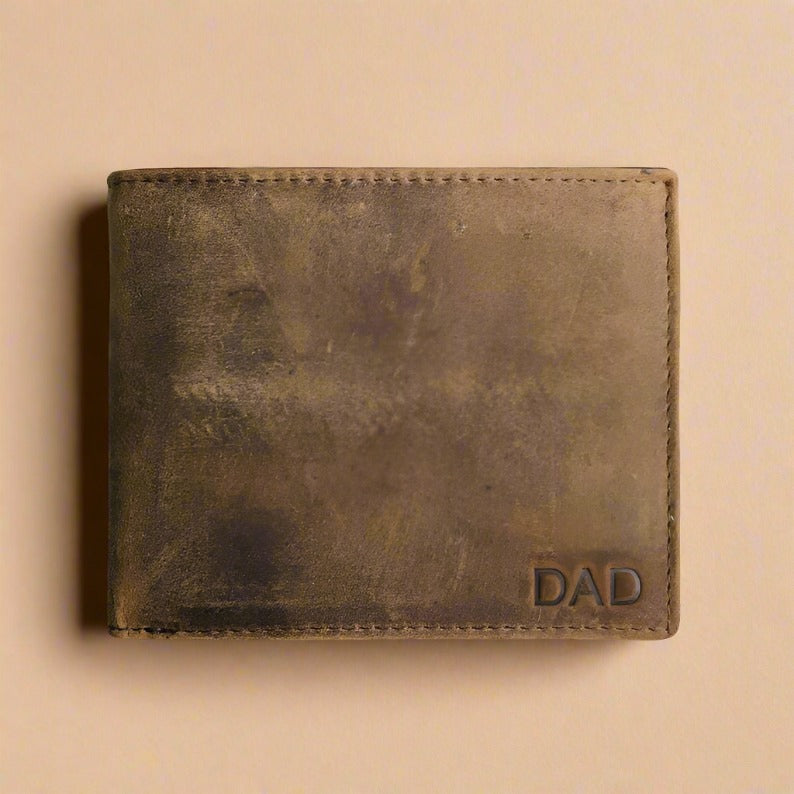 Personalised Brown Vintage Leather Wallet WALLET KALGHI BLIND  