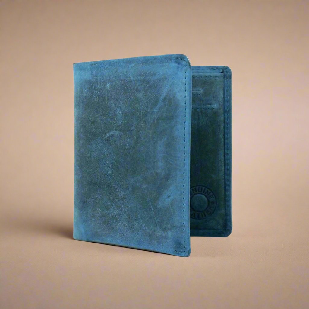 Personalised Minimalist Leather Wallet- BLUE WALLET Hyde Mebourne   