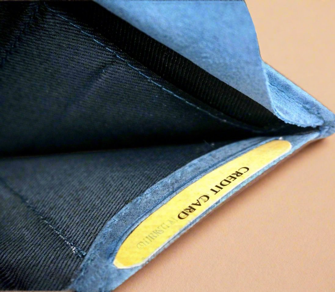 Personalised Minimalist Leather Wallet- BLUE WALLET Hyde Mebourne   