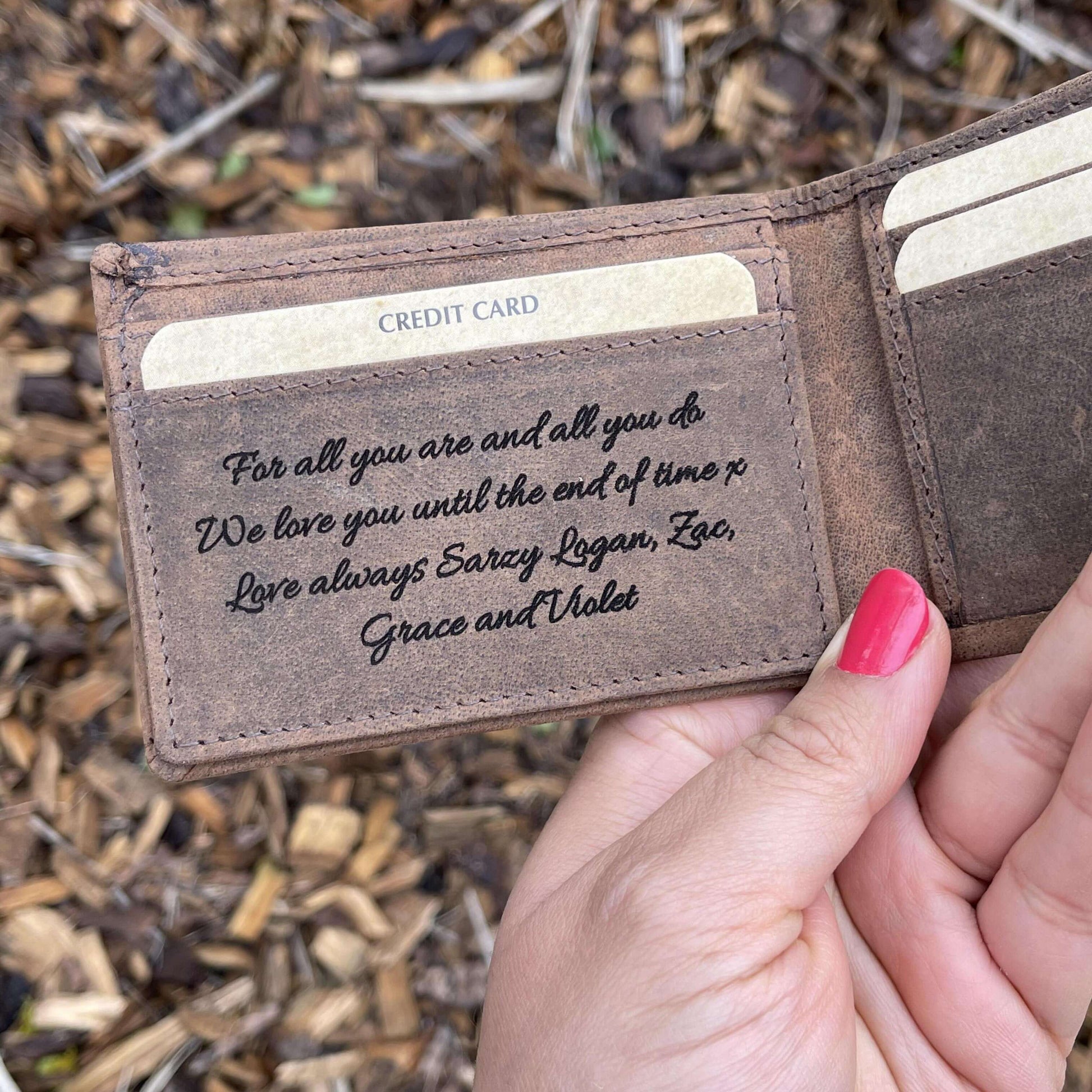 Personalised Slim Men Leather Wallet Tan - KALGHI WALLET Hyde Mebourne   