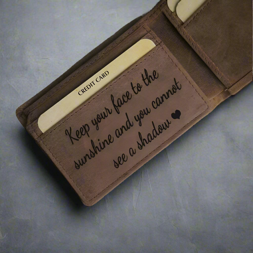 Personalised Slim Men Leather Wallet Tan - KALGHI WALLET Hyde Mebourne   