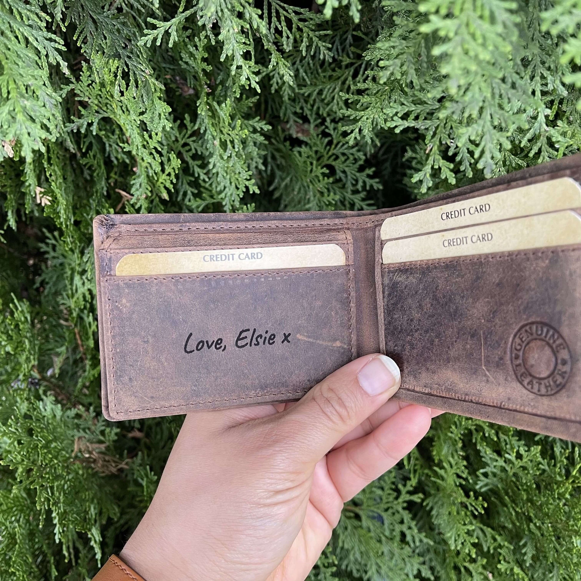 Personalised Slim Men Leather Wallet Tan - KALGHI WALLET Hyde Mebourne   
