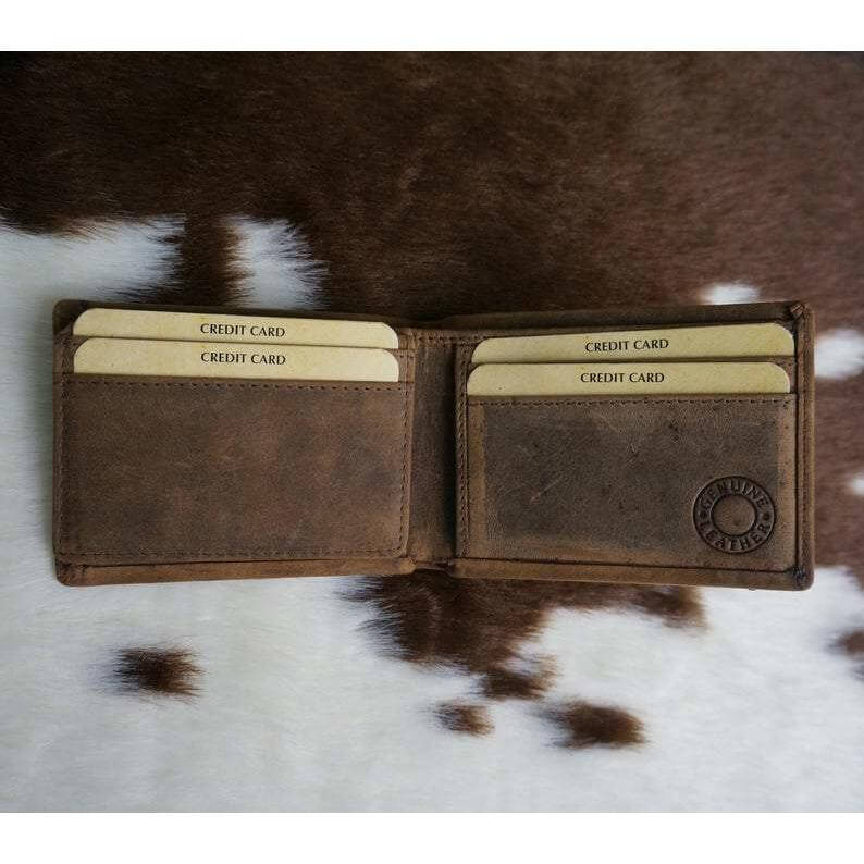 Personalised Slim Men Leather Wallet Tan - KALGHI WALLET Hyde Mebourne   