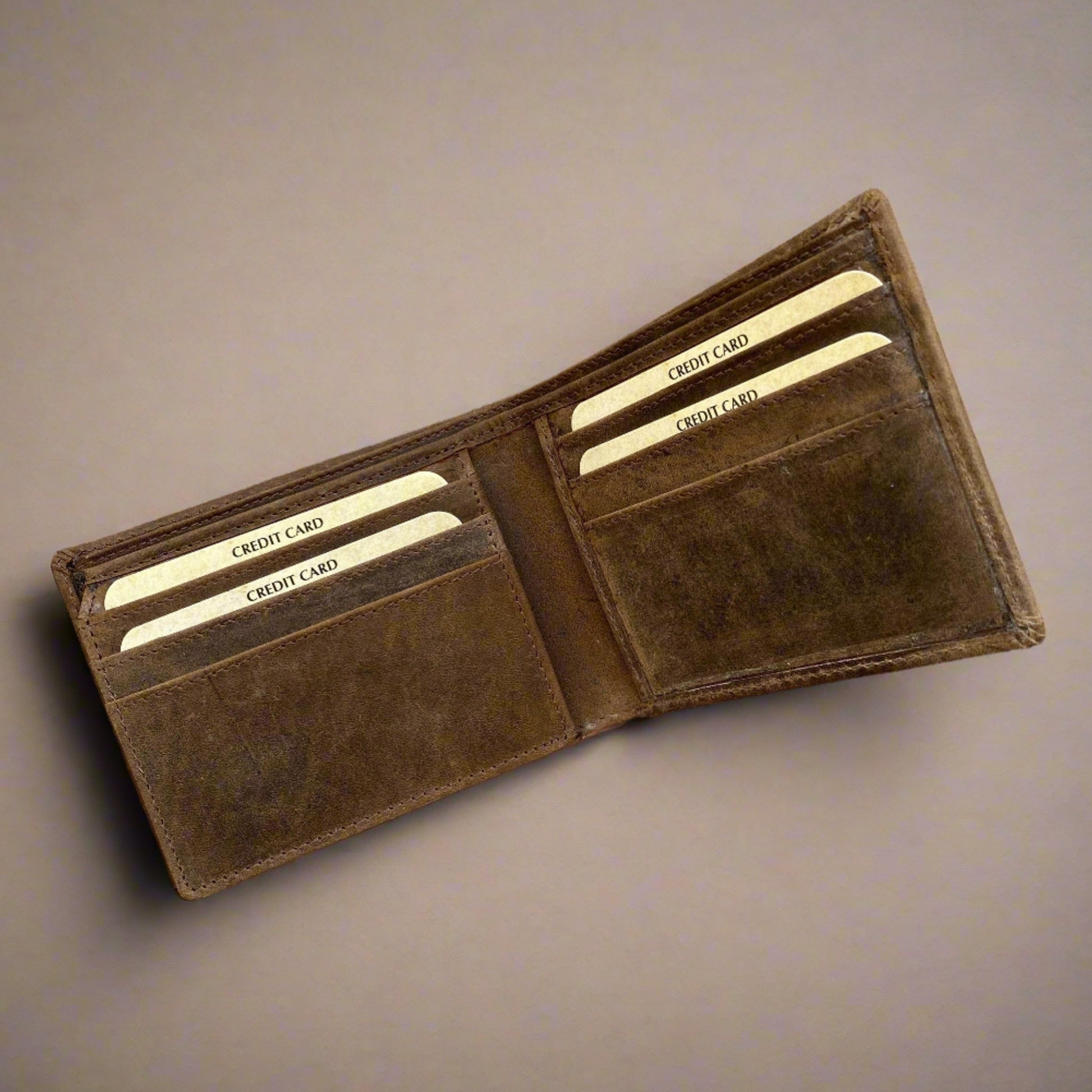 Personalised Brown Vintage Leather Wallet WALLET KALGHI   