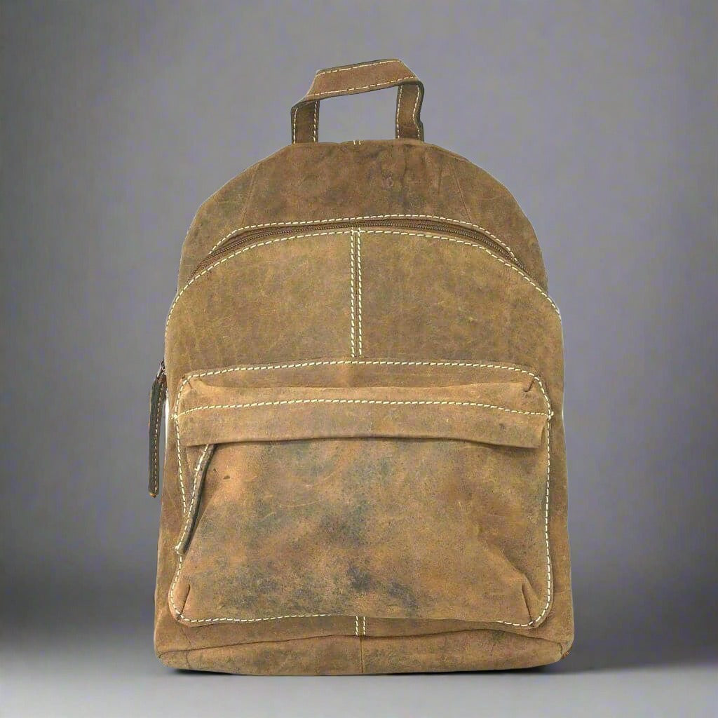 Ariel Brown Leather Backpack Unisex- KALGHI BACKPACK KALGHI