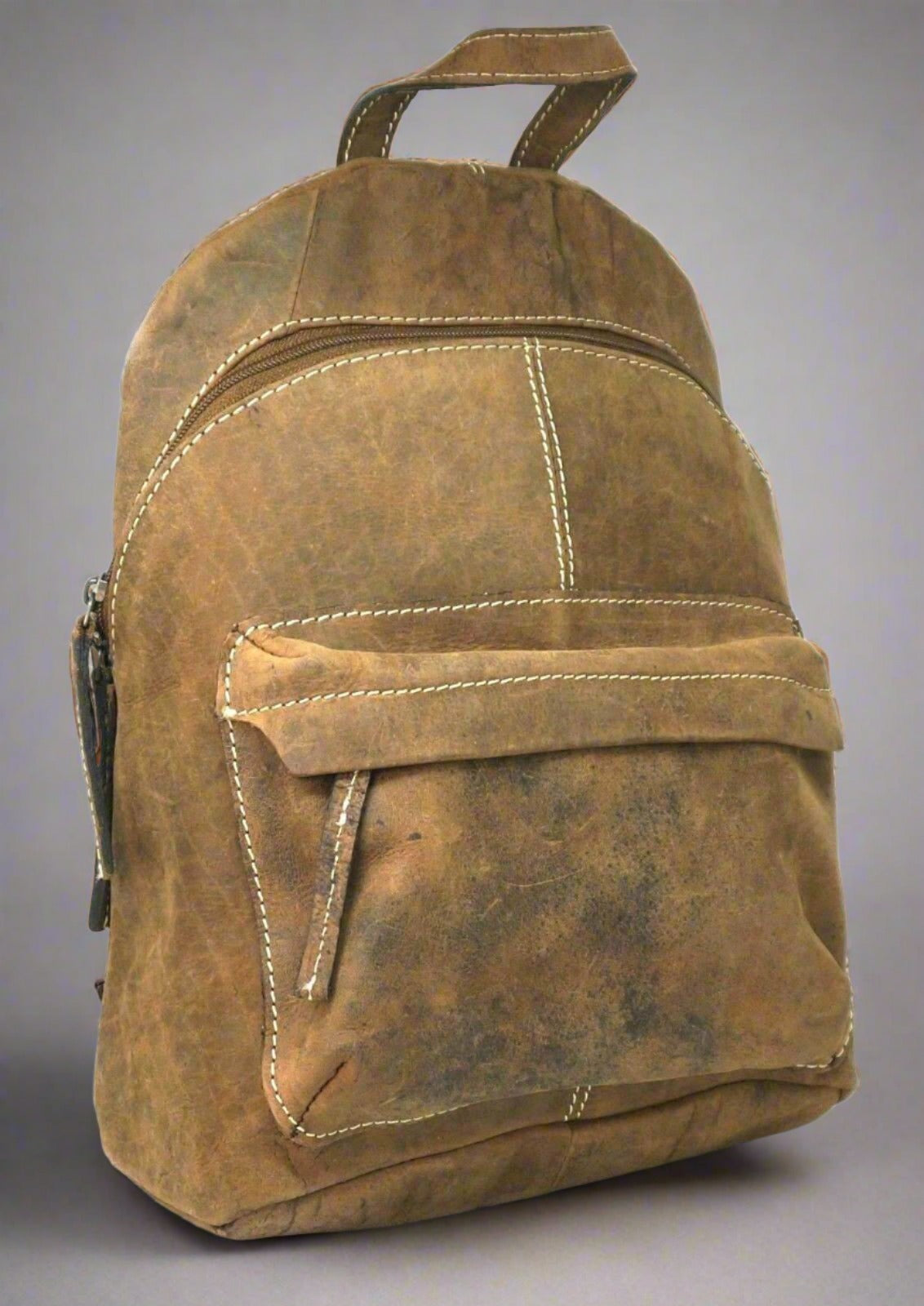 Ariel Brown Leather Backpack Unisex- KALGHI BACKPACK KALGHI