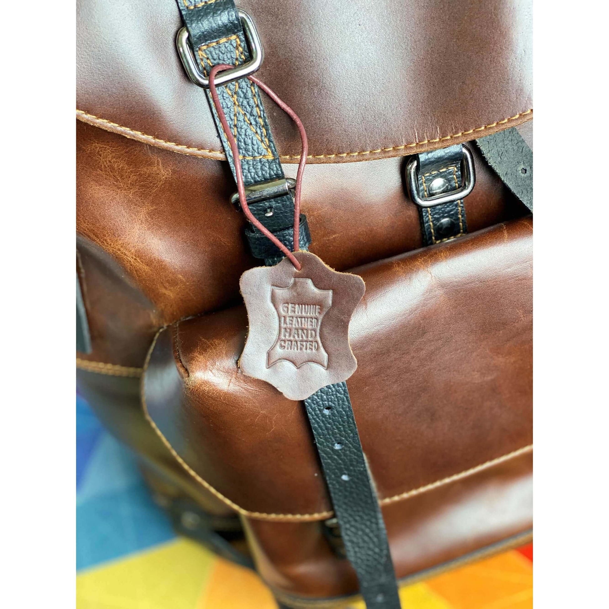 Drawstring Unisex Leather Backpack- KALGHI - KALGHI LEATHER