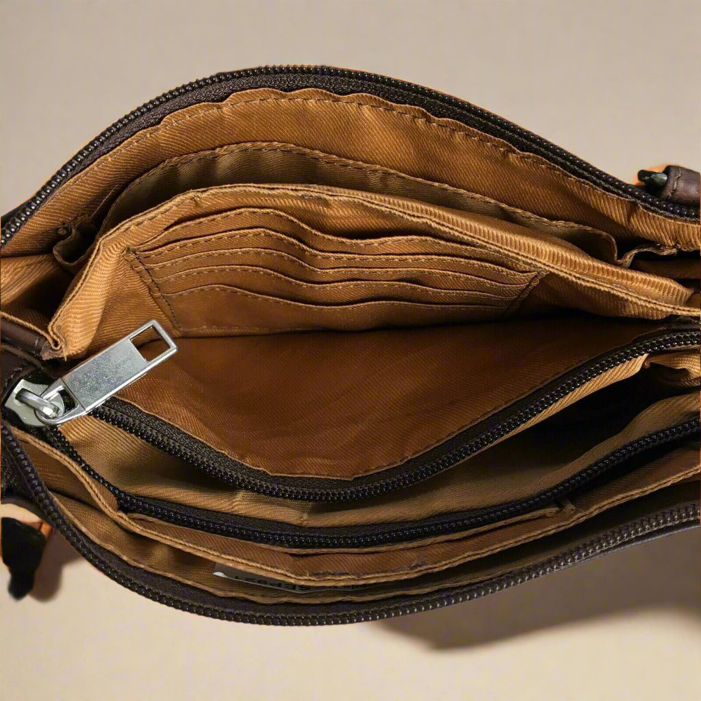 Leather Cross Body Satchel - KALGHI SATCHEL KALGHI   