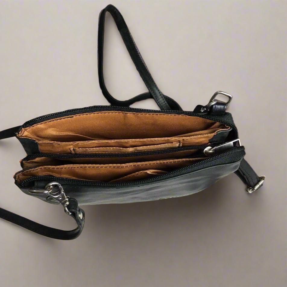 Leather Cross Body Satchel - KALGHI SATCHEL KALGHI   