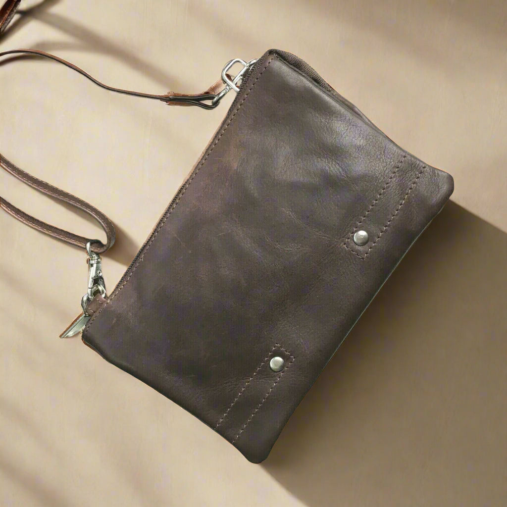 Leather Cross Body Satchel - KALGHI SATCHEL KALGHI   